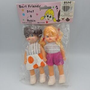 Vintage Best Friends Stef & Robin 6.5" Plastic Dolls No.26829  Rare